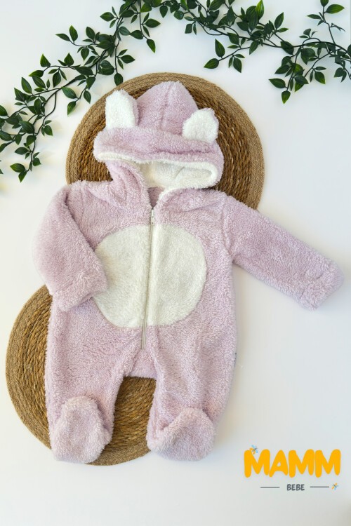 0-12 AY KAPŞONLU KULAKLI WELSOFT TULUM MOR