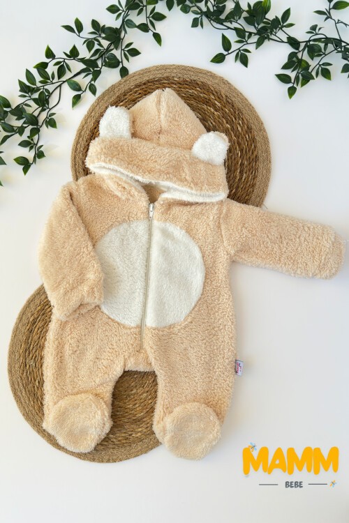 0-12 AY KAPŞONLU KULAKLI WELSOFT TULUM KAHVE