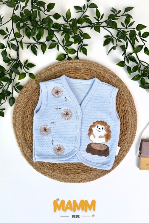 0-12 AY KİRPİLİ YELEK MAVİ