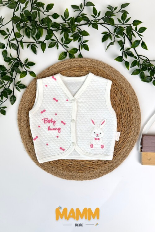 0-12 AY PEMBE TAVŞANLI YELEK