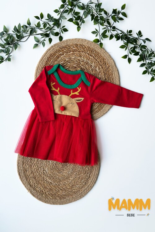 0-12 AY GEYİKLİ ELBİSE