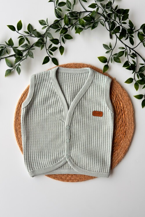 0-9 AY WAFFLE DESENLİ YELEK YEŞİL