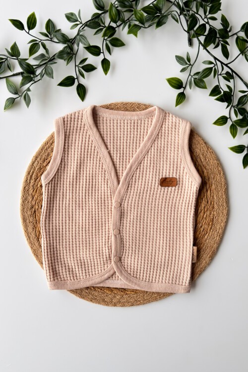 0-9 AY WAFFLE DESENLİ YELEK KAHVE