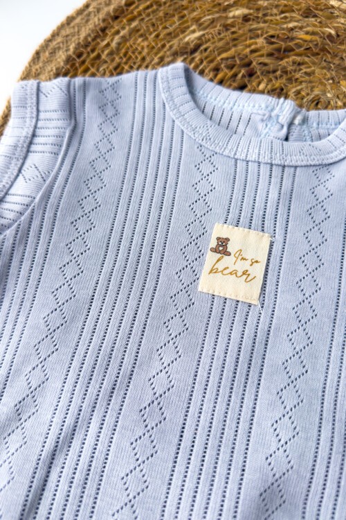 0-18 AY BEAR ARMALI KISA KOLLU BADİ MAVİ