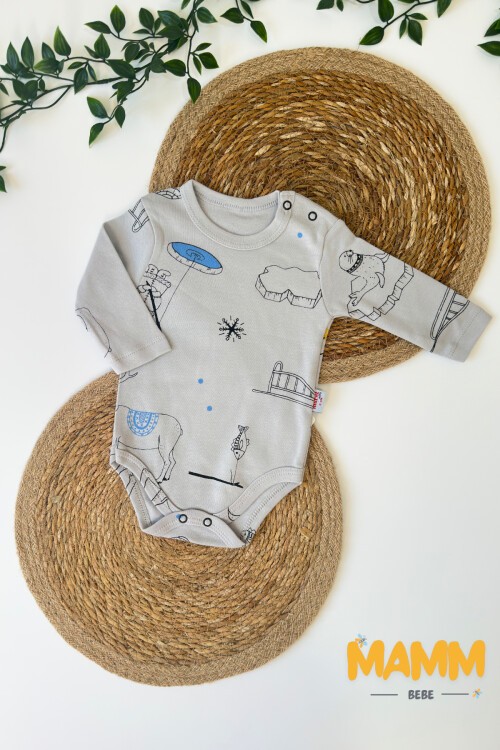 0-18 AY KUTUP KAR BASKILI UZUN KOLLU BADİ