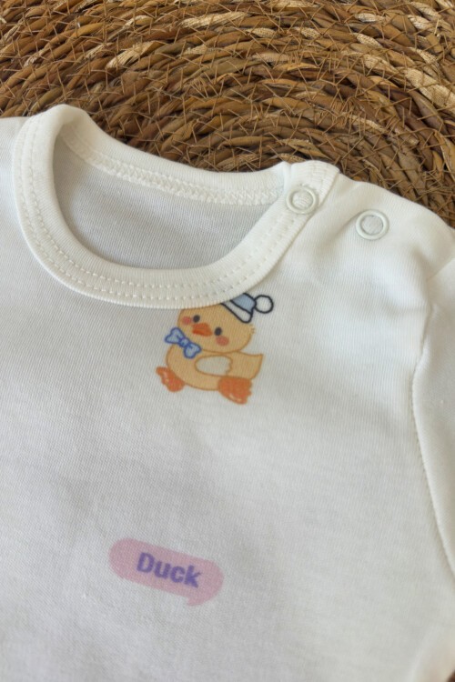 0-18 AY ÖRDEK DESENLİ UZUN KOLLU BADİ