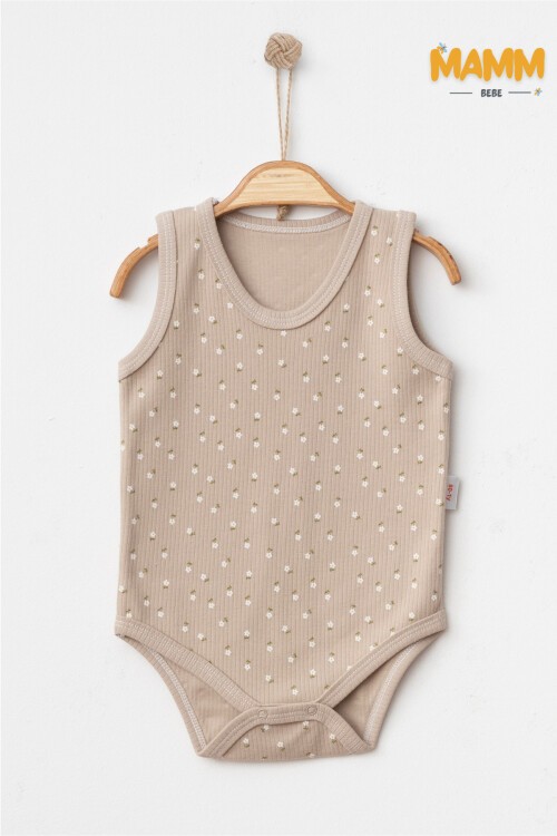 0-3-6-9 AY ÇİÇEK DESENLİ ZIBIN KAHVERENGİ