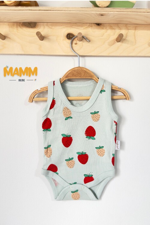 0-3-6-9 AY ÇİLEK DESENLİ ZIBIN YEŞİL