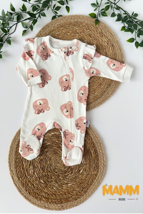 0-3 AY DESENLİ FERMUARLI PATİKLİ TULUM