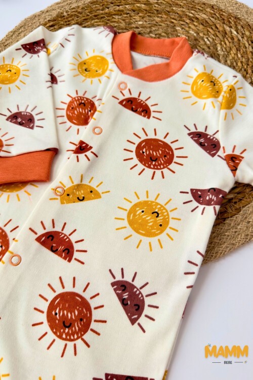 0-3 AY GÜNEŞ DESENLİ PATİKLİ TULUM TURUNCU YAKA