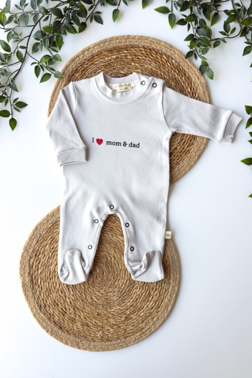 0-3 AY MOM DAD DESENLİ PATİKLİ TULUM