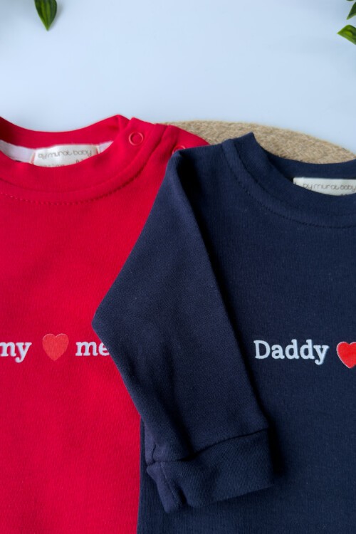 0-3 AY MOM DAD DESENLİ PATİKLİ ÜÇLÜ TULUM