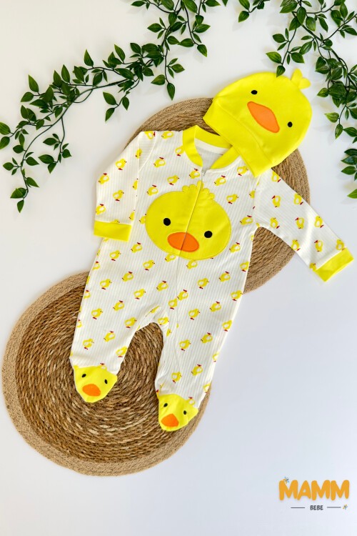 0-6 AY CİVCİV DETAYLI ŞAPKALI PATİKLİ TULUM