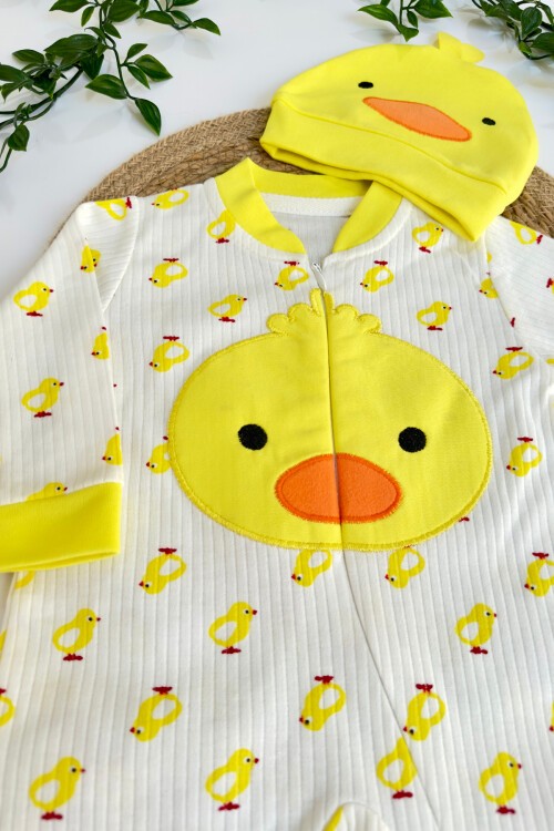 0-6 AY CİVCİV DETAYLI ŞAPKALI PATİKLİ TULUM