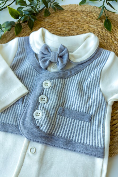 0-6 AY ÇİZGİLİ YELEKLİ PATİKLİ TULUM