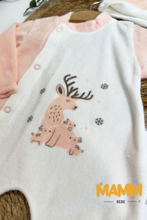 0-6 AY GEYİK BASKILI KADİFE PATİKLİ TULUM SOMON