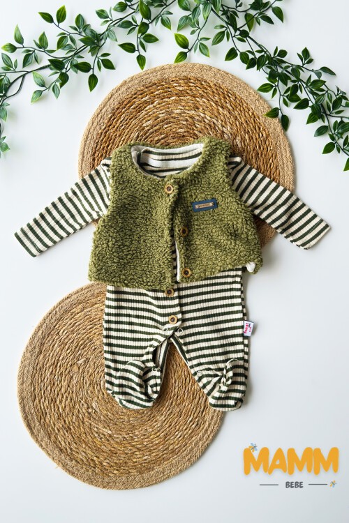 0-6 AY YELEKLİ ÇİZGİLİ TULUM YEŞİL