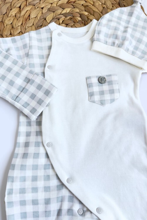 0-6 AY EKOSE DESEN PATİKLİ ŞAPKALI TULUM