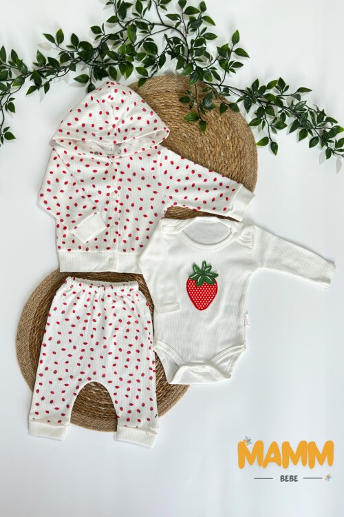 0-9 AY 3LÜ ÇİLEK DESENLİ