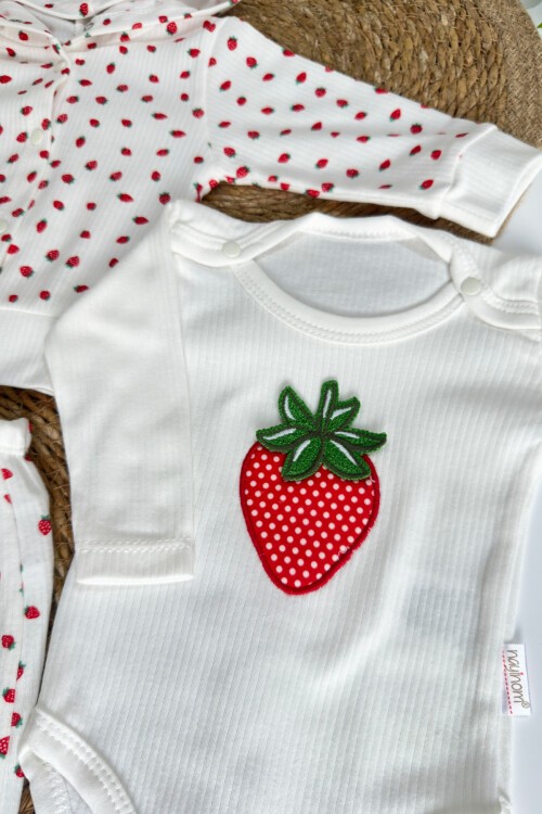 0-9 AY 3LÜ ÇİLEK DESENLİ