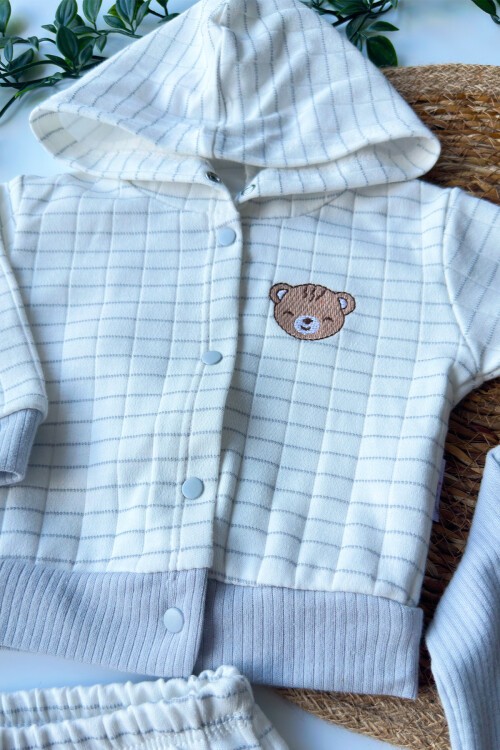 0-9 AY 3LÜ YENİ AYICIKLI TAKIM GRİ