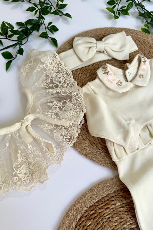 0-9 AY MOBİL DANTEL YAKALI MANŞETLİ TULUM