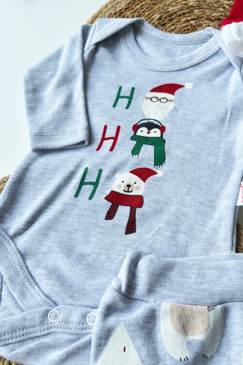 0-9 AY PENGUEN AYI BASKILI BODYLİ ÜÇLÜ TAKIM