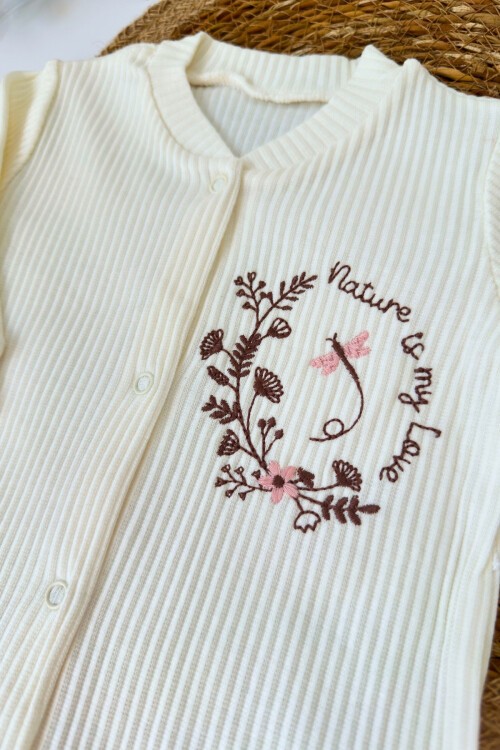 0-9 AY NATURE ÇİÇEK İŞLEMELİ MANŞETLİ TULUM