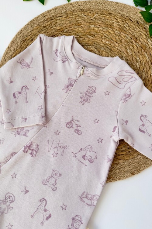 0-9 AY TOYS KIZ FERMUARLI MANŞETLİ TULUM MOR