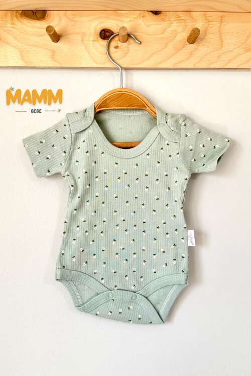 0-3-6-9 AY ÇİÇEK DESENLİ KOLLU ZIBIN YEŞİL