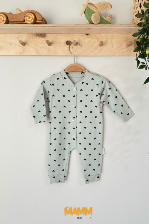 1-3-6 AY MİNİK KALP DESENLİ MANŞETLİ TULUM