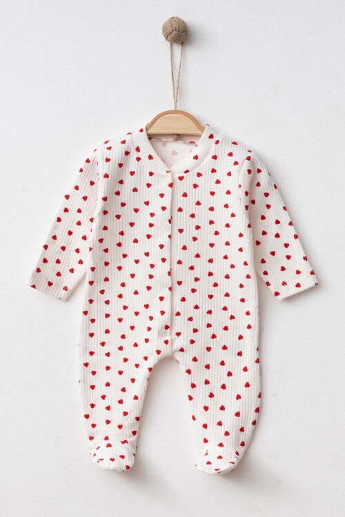 1-3-6 AY MİNİK KALP DESENLİ PATİKLİ TULUM BEYAZ