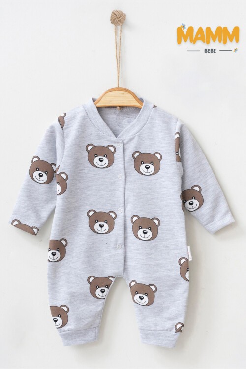 1-3-6 AY SEVİMLİ AYICIK DESENLİ MANŞETLİ TULUM