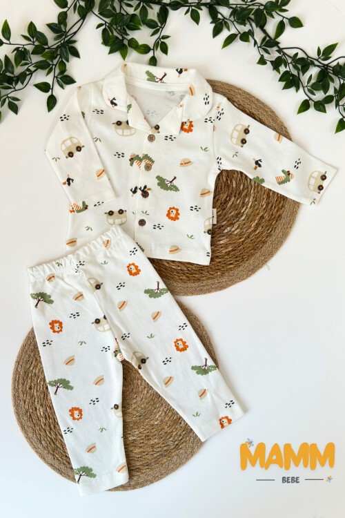 3-12 AY ARABALI ASLAN DESENLİ PİJAMA TAKIMI