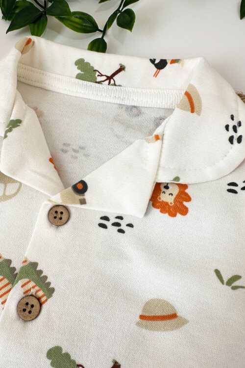 3-12 AY ARABALI ASLAN DESENLİ PİJAMA TAKIMI