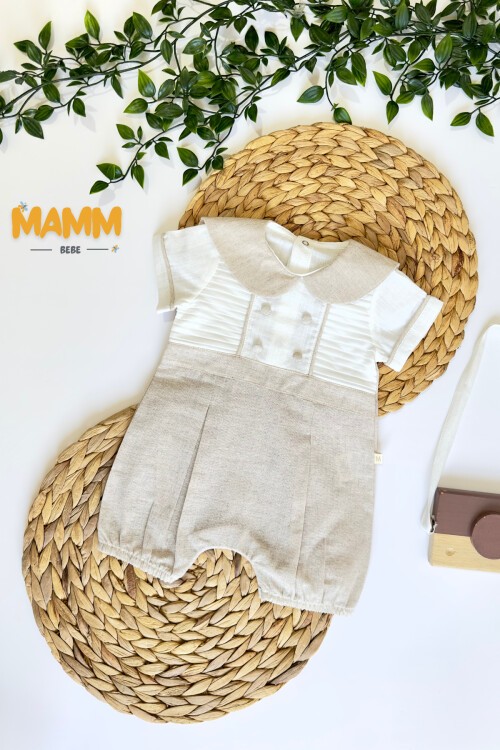 3-12 AY DÜĞMELİ KETEN BARBATÖZ TULUM