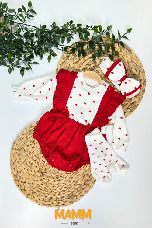 3-12 AY KALPLİ ÇORAPLI ROMPER BADİ