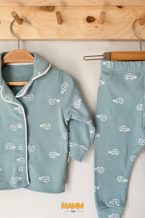 3-12 AY KAPLUMBAĞALI PİJAMA TAKIMI