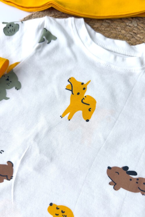3-12 AY KÖPEK BASKILI SALOPET SARI