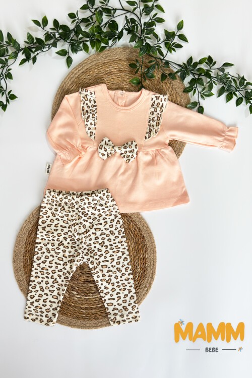 3-12 AY LEOPAR DESENLİ İKİLİ TAKIM PEMBE