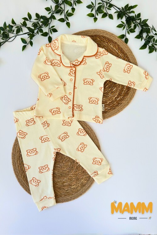 3-12 AY MUTLU AYICIK PİJAMA TAKIMI TURUNCU