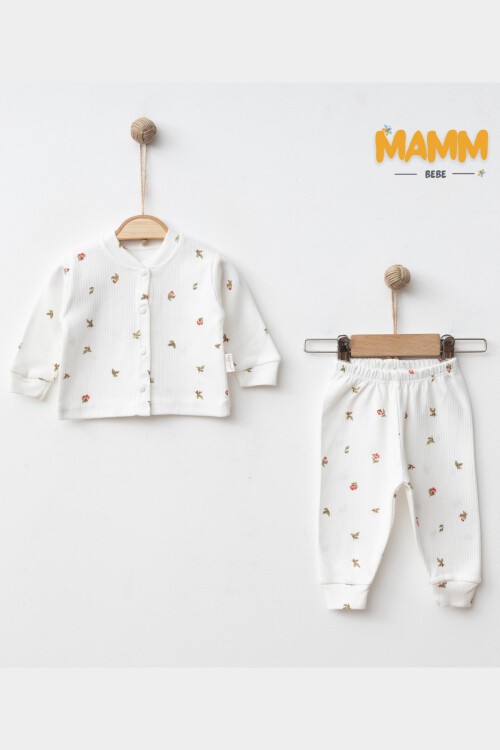 3-6-9 AY LALE PİJAMA TAKIMI BEYAZ
