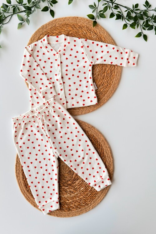 3-6-9 AY RAPOR KALP PİJAMA TAKIMI BEYAZ