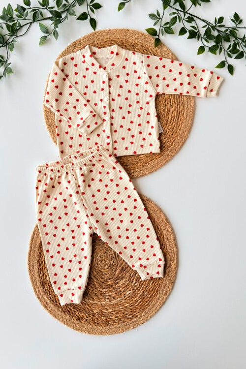 3-6-9 AY RAPOR KALP PİJAMA TAKIMI EKRU