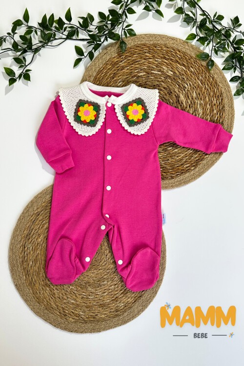 3-6 AY ÖRGÜ YAKALI TULUM PEMBE