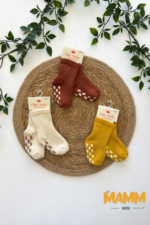 6-12 AY SOKET HAVLU KAYDIRMAZ ÇORAP ÜÇLÜ 1008