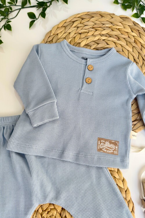 6-18 AY WAFFLE ERKEK NAKIŞLI TAKIM MAVİ