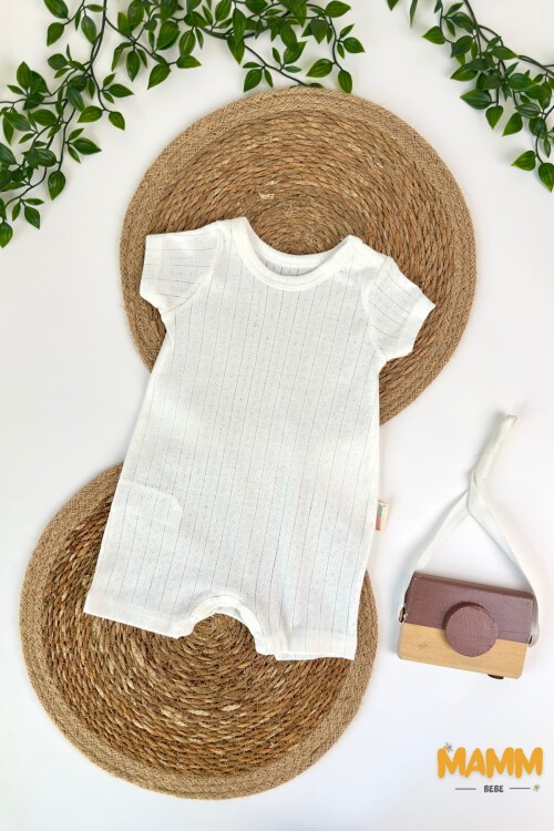 6-24 AY BAKLAVA DESENLİ ŞORT TULUM BEYAZ