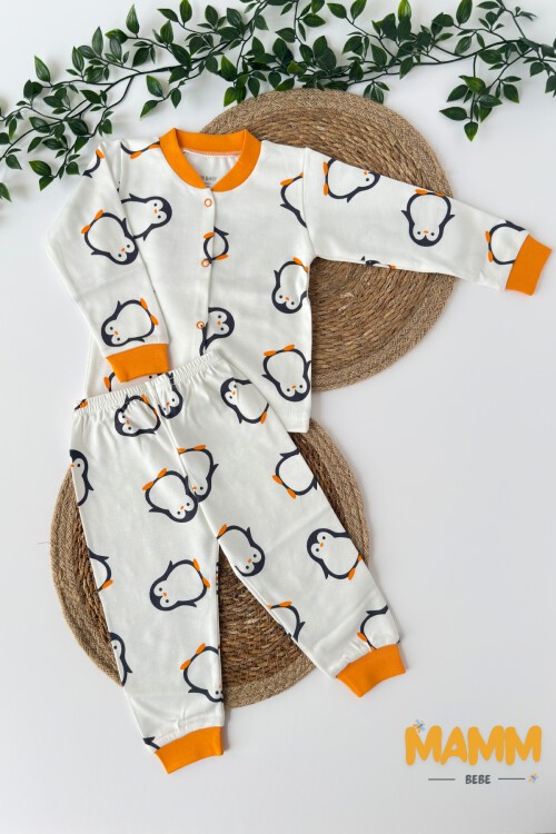 6-24 AY ÇITÇITLI PİJAMA TURUNCU PENGUEN