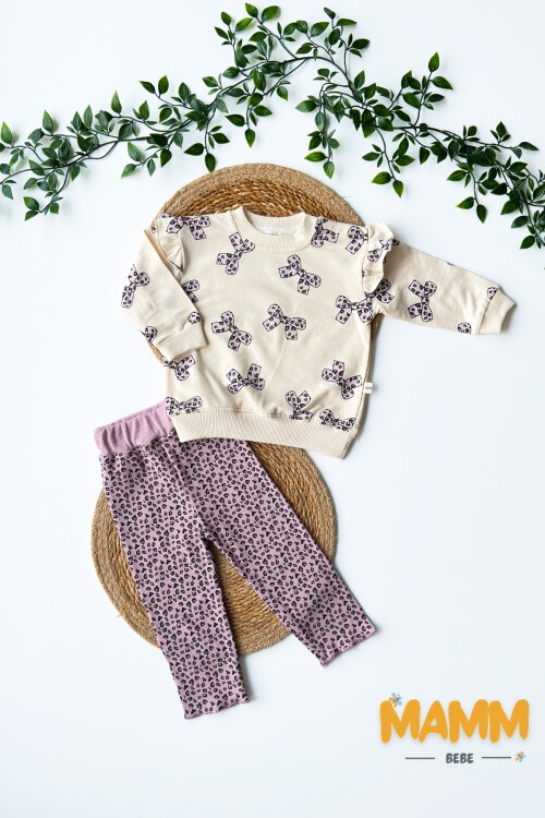 6-24 AY FİYONK LEOPAR DESENLİ TAKIM LİLA